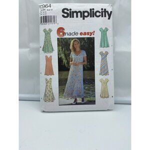 Simplicity Sewing Pattern 7964 Dress Misses Miss Petite Size 6 8 10 Vintage